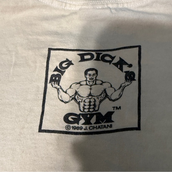 Vintage Get Stiff At Big Dick’s Pub T Shirt Men’s XL 1989 FAIR STAIN DISCOLORED - Picture 14 of 15